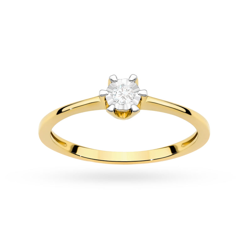 Inel Aur 14K cu Diamant Natural 0.03 ct, imaginea 2 din 12