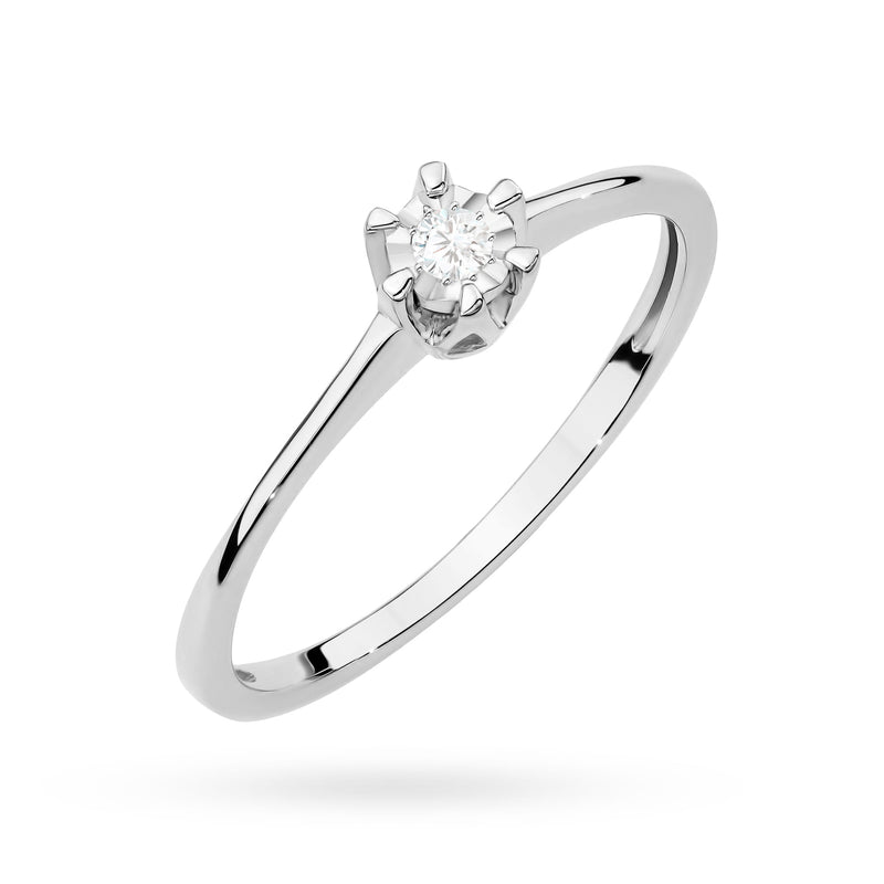 Inel Aur 14K cu Diamant Natural 0.03 ct, imaginea 9 din 12