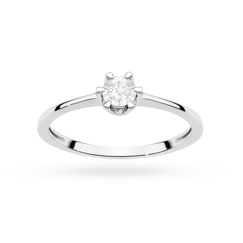 Inel Aur 14K cu Diamant Natural 0.03 ct, imaginea 10 din 12