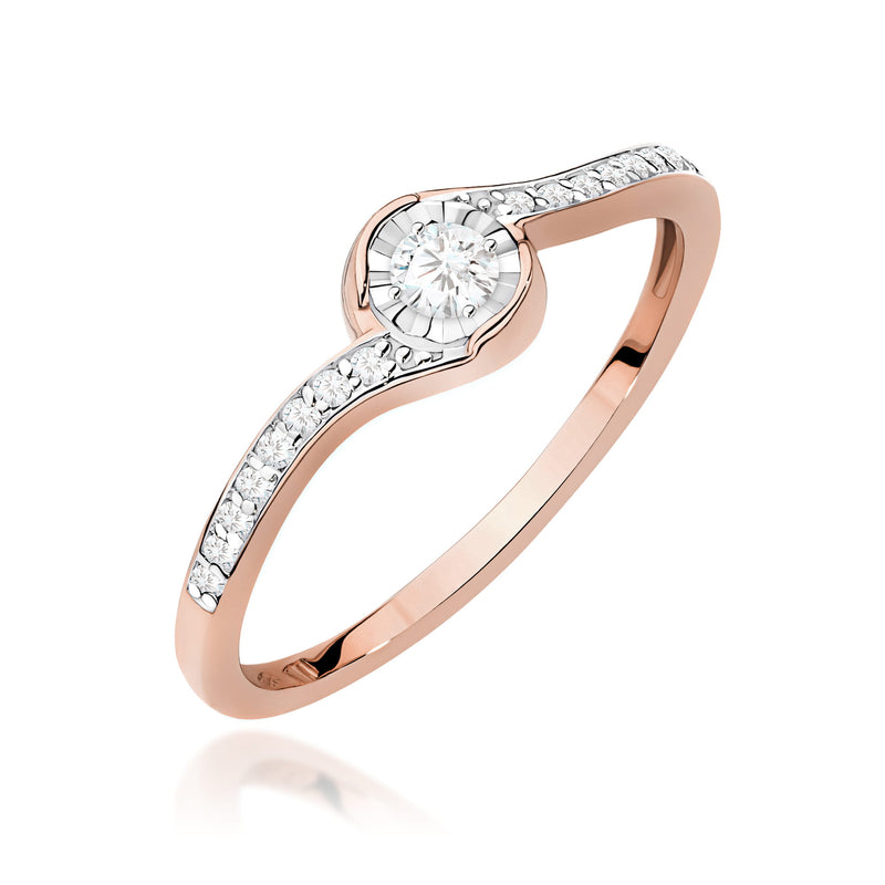 Inel Aur 14K cu Diamante Naturale 0.16 ct, imaginea 5 din 12