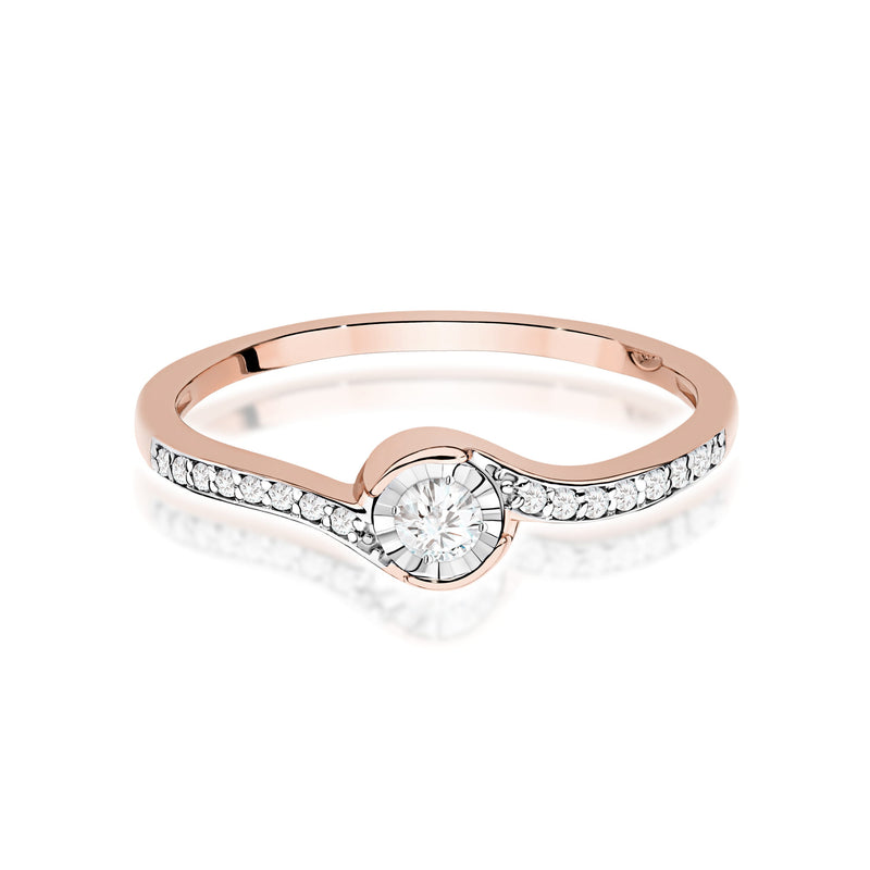 Inel Aur 14K cu Diamante Naturale 0.16 ct, imaginea 6 din 12