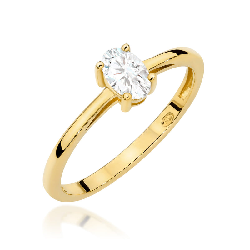 Inel Aur 14K cu Diamant de Laborator 0.40 ct — Aur galben