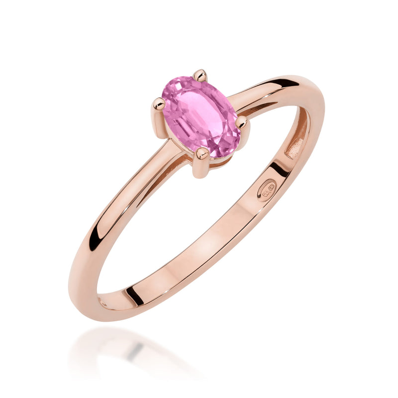 Inel Aur 14K cu Pink Sapphire 0.45 ct, imaginea 5 din 12