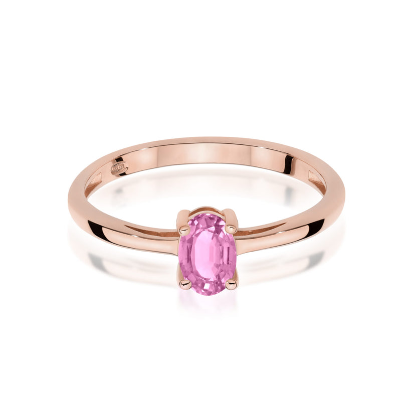 Inel Aur 14K cu Pink Sapphire 0.45 ct, imaginea 6 din 12