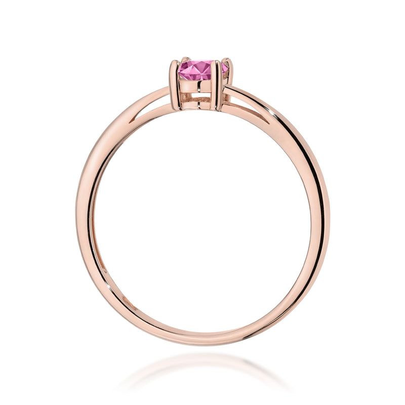 Inel Aur 14K cu Pink Sapphire 0.45 ct, imaginea 7 din 12