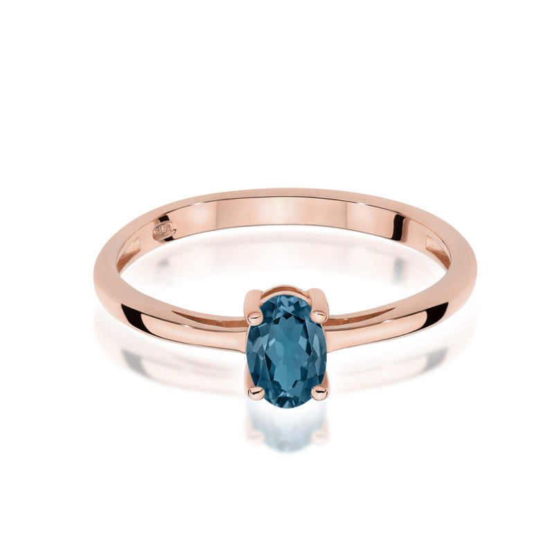 Inel Aur 14K cu Topaz London Blue 0.50 ct, imaginea 6 din 12