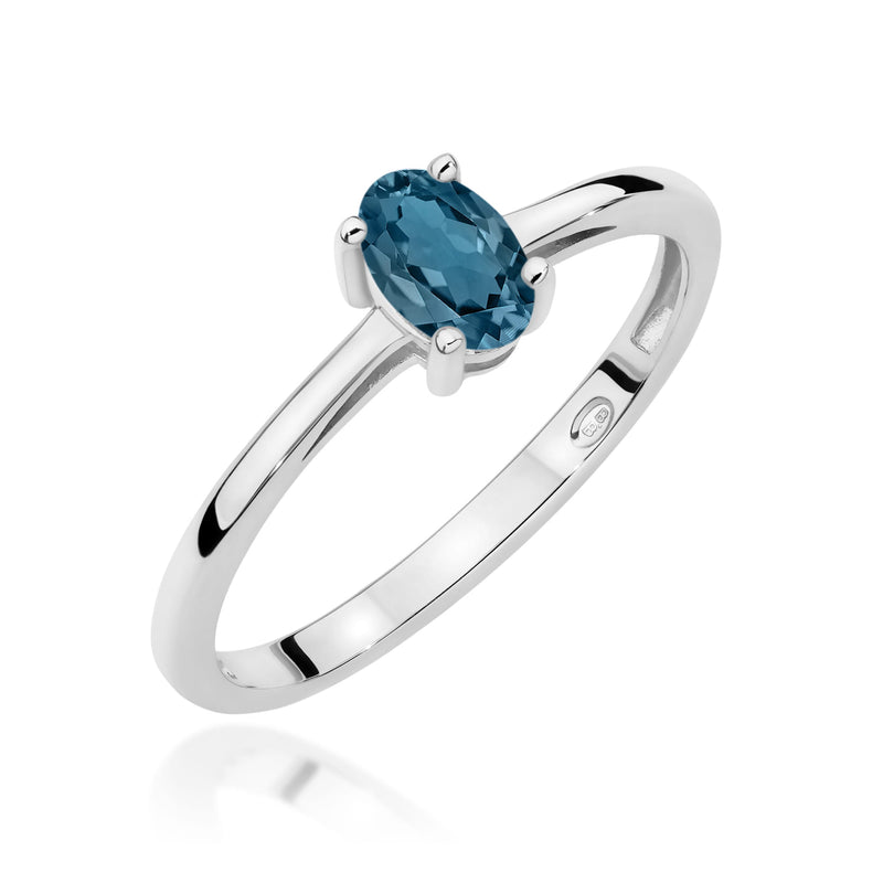 Inel Aur 14K cu Topaz London Blue 0.50 ct, imaginea 9 din 12