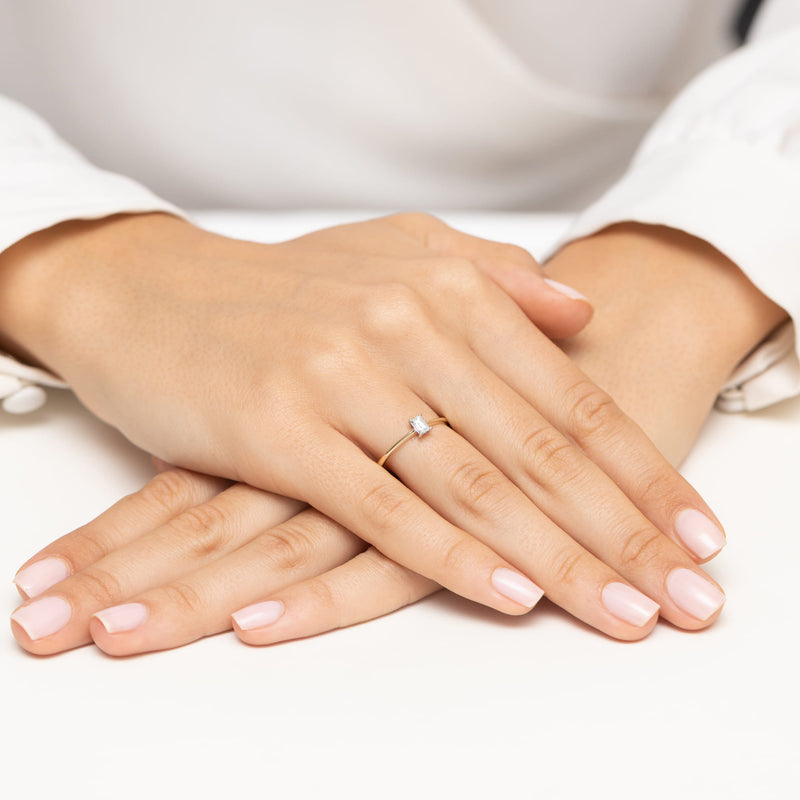 Inel Aur 14K cu Diamant Natural 0.15 ct, imaginea 4 din 12