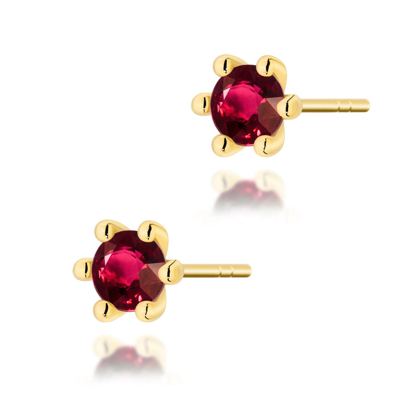Cercei Aur 14K cu Rubin 0.30 ct — Aur galben