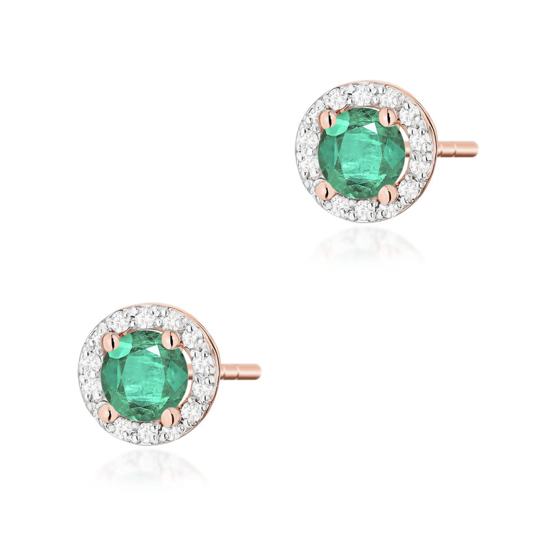 Cercei Aur 14K cu Smarald 0.50 ct si Diamante Naturale 0.24 ct, imaginea 4 din 9