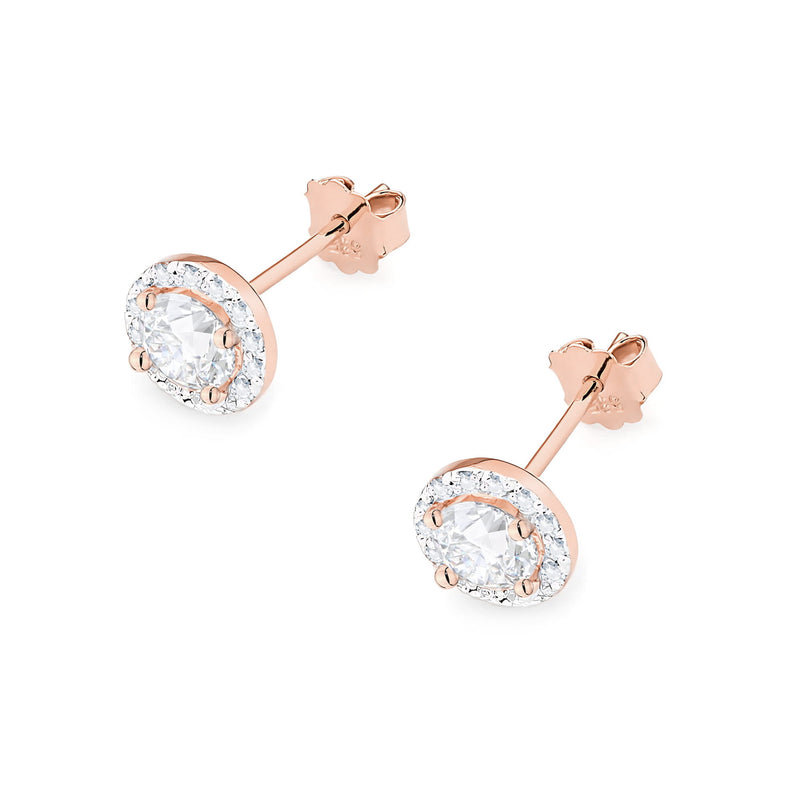 Cercei Aur 14K cu White Sapphire 0.60 ct si Diamante Naturale 0.24 ct, imaginea 5 din 9