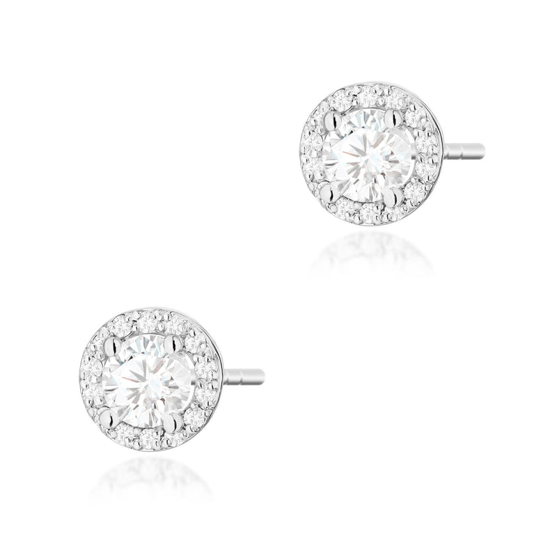 Cercei Aur 14K cu White Sapphire 0.60 ct si Diamante Naturale 0.24 ct, imaginea 7 din 9