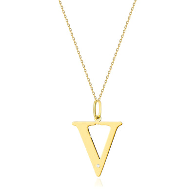 Colier Aur 14K cu Diamant Natural 0.01 ct