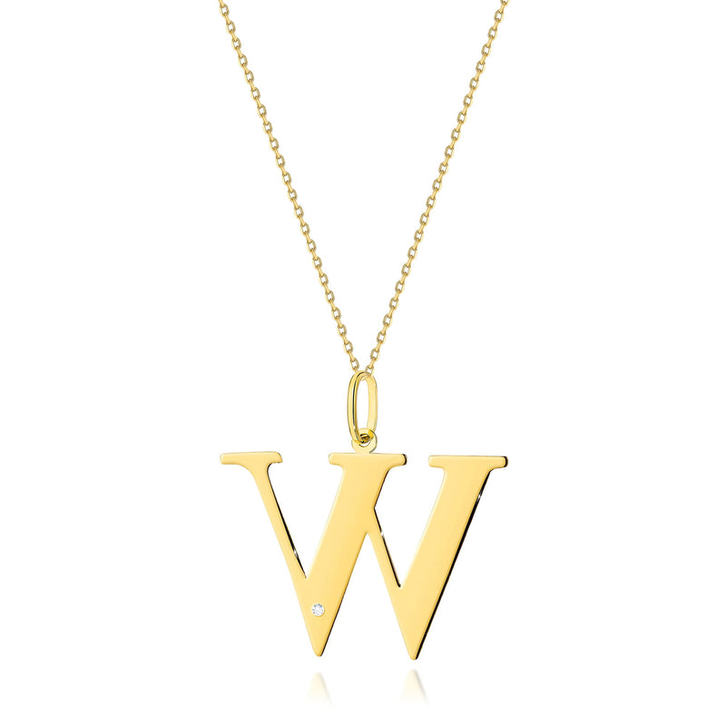 Colier Aur 14K cu Diamant Natural 0.01 ct — Aur galben