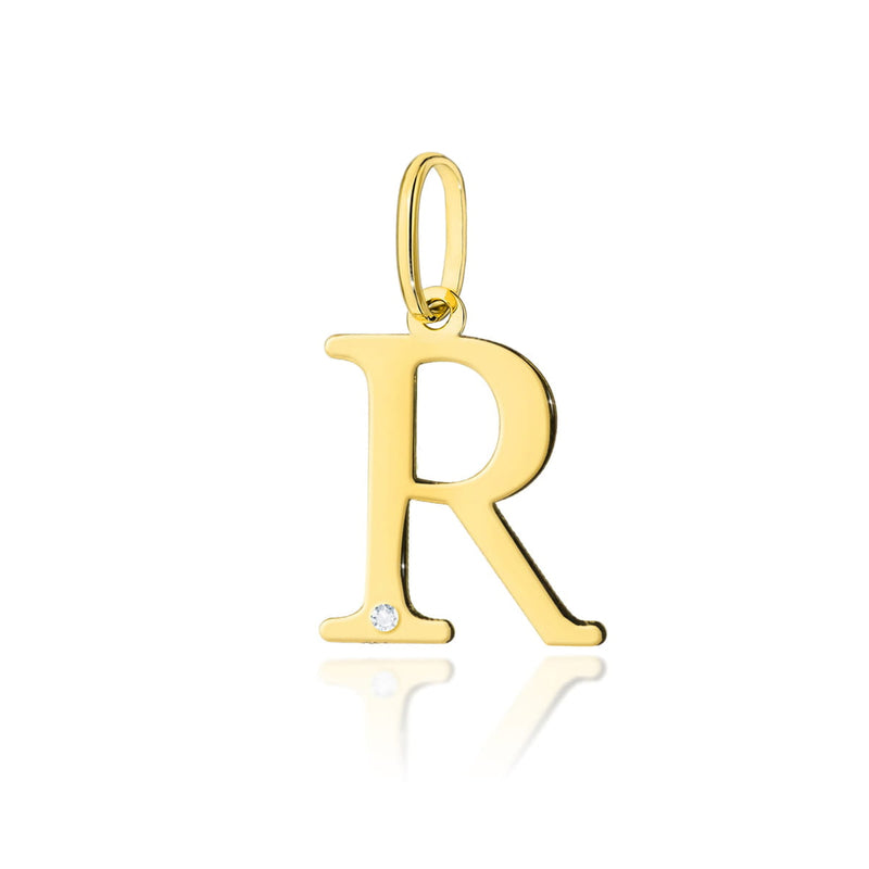 Pandantiv Aur 14K cu Diamante Naturale 0.01 ct — Aur galben