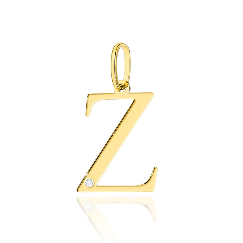 Pandantiv Aur 14K cu Diamante Naturale 0.01 ct — Aur galben