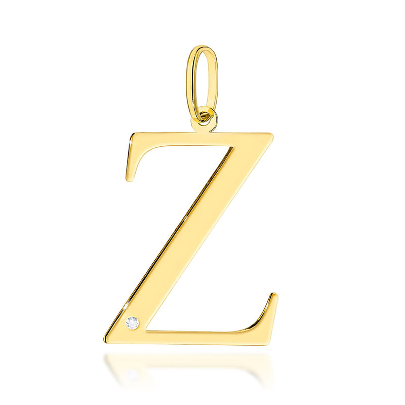 Pandantiv Aur 14K cu Diamante Naturale 0.01 ct — Aur galben