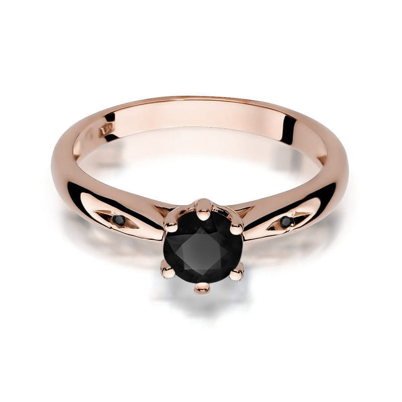 Inel Aur 14K cu Diamante Naturale Negre 0.51 ct, imaginea 6 din 12