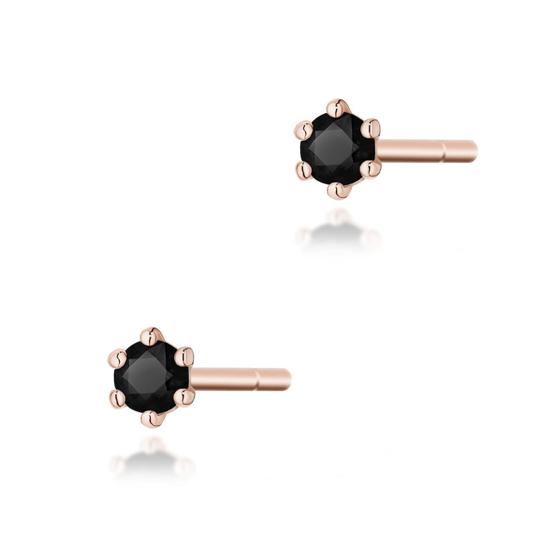 Cercei Aur 14K cu Diamant Natural Negru 0.04 ct, imaginea 4 din 9