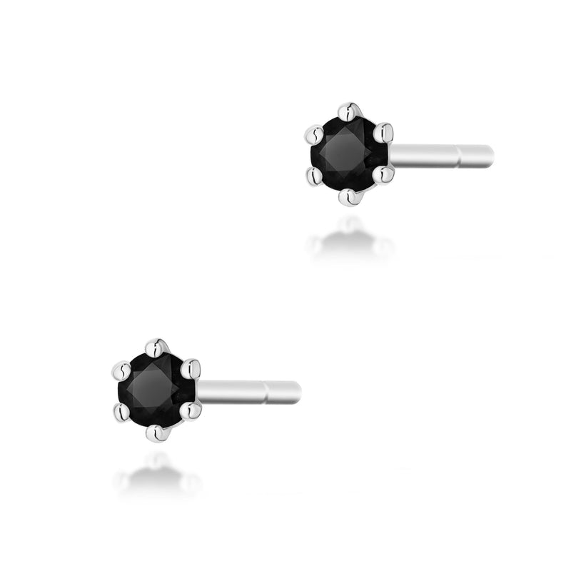 Cercei Aur 14K cu Diamant Natural Negru 0.04 ct, imaginea 7 din 9