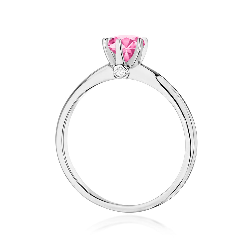 Inel Aur 14K cu Topaz Roz 0.60 ct si Diamante Naturale 0.04 ct, imaginea 11 din 12