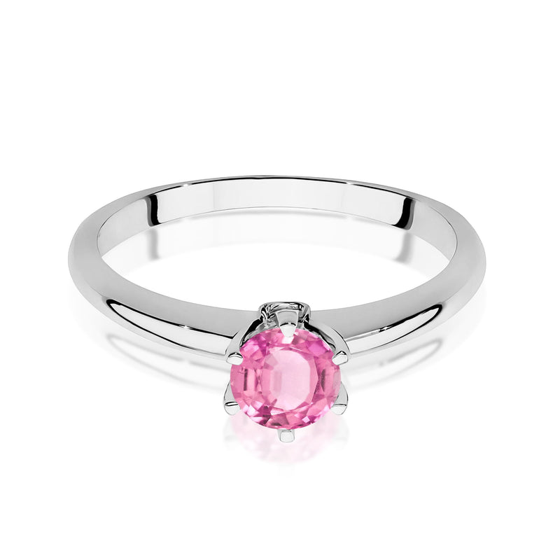 Inel Aur 14K cu Topaz Roz 0.60 ct si Diamante Naturale 0.04 ct, imaginea 10 din 12