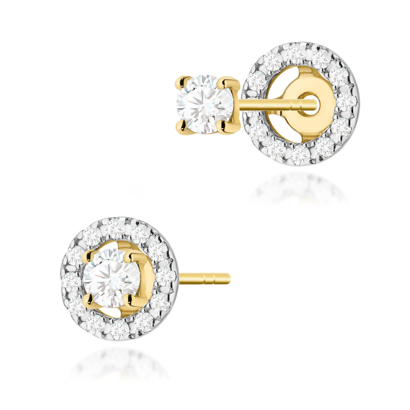 Cercei Aur 14K cu Diamante de Laborator 0.32 ct — Aur galben
