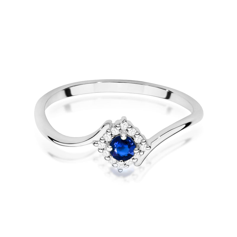 Inel Aur 14K cu Safir 0.15 ct si Diamante Naturale 0.06 ct, imaginea 10 din 12