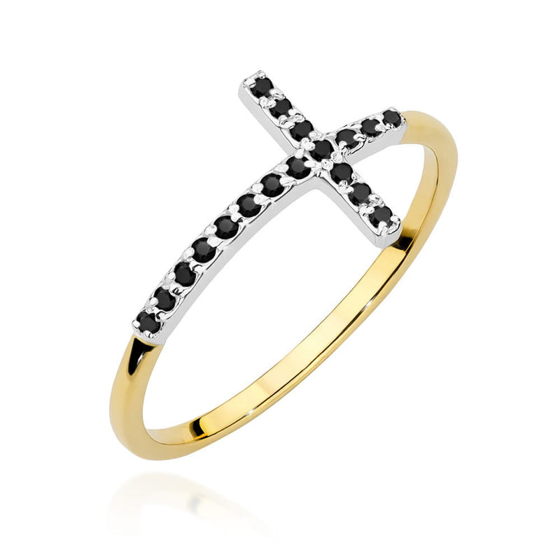 Inel Aur 14K cu Diamant Natural — Aur galben
