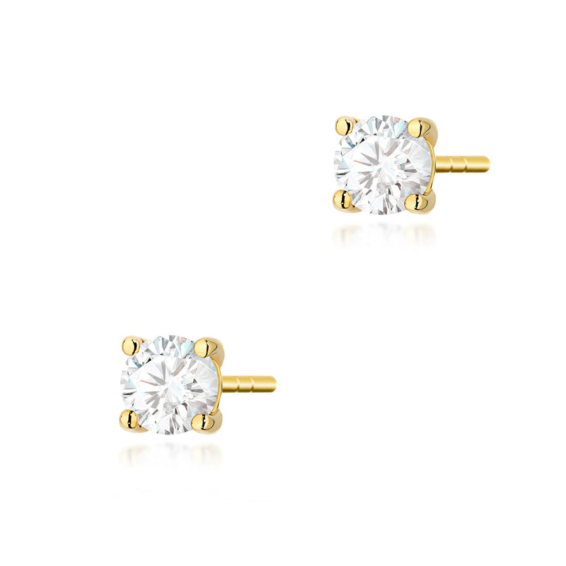 Cercei Aur 14K cu Diamant de Laborator 0.30 ct — Aur galben