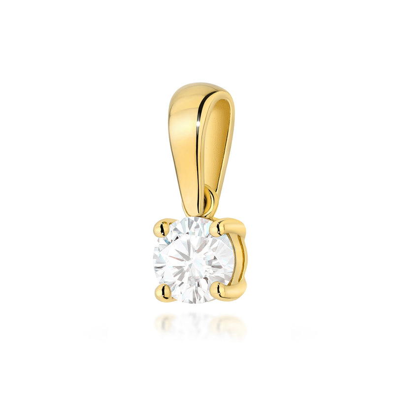 Pandantiv Aur 14K cu Diamant Natural 0.30 ct — Aur galben