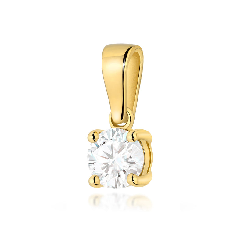 Pandantiv Aur 14K cu Diamant de Laborator 0.50 ct — Aur galben