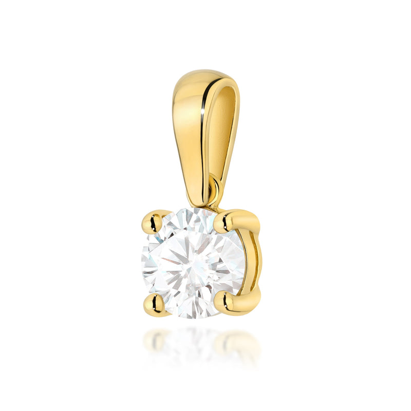 Pandantiv Aur 14K cu Diamant de Laborator 1.00 ct — Aur galben