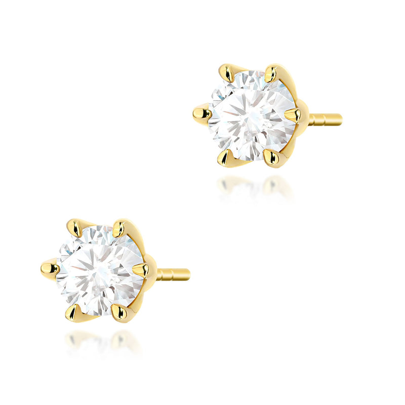 Cercei Aur 14K cu Diamant de Laborator 0.70 ct — Aur galben