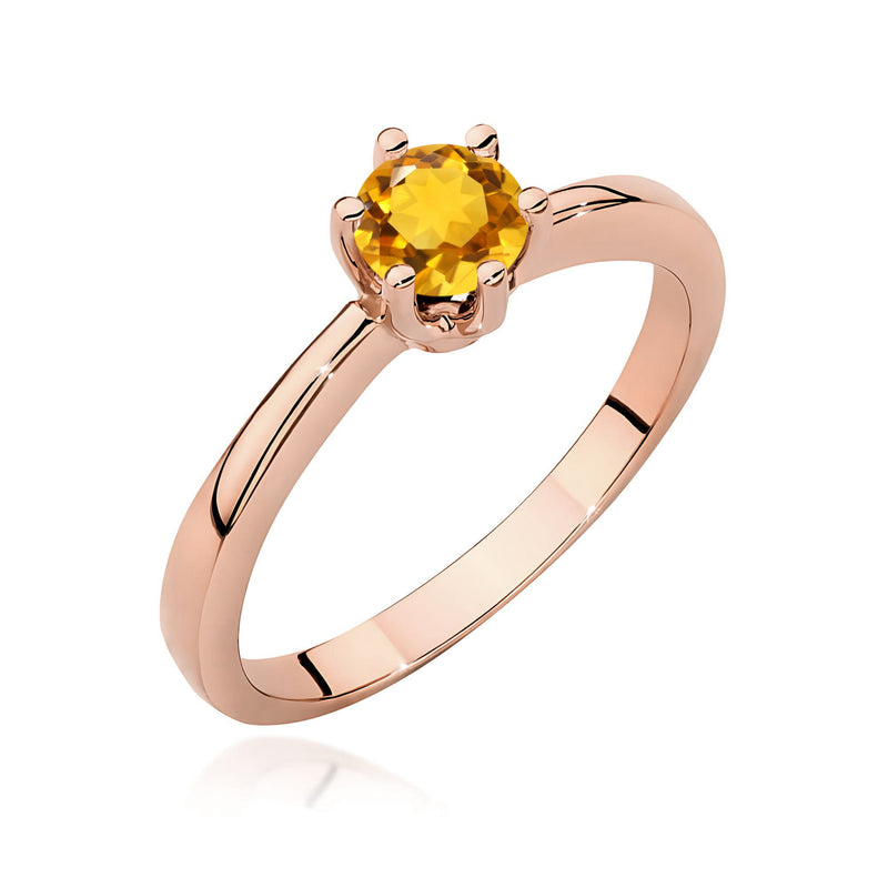 Inel Aur 14K cu Citrin 0.50 ct, imaginea 5 din 12