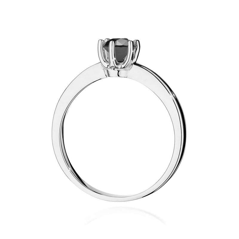 Inel Aur 14K cu Diamant Natural Negru 0.50 ct, imaginea 11 din 12