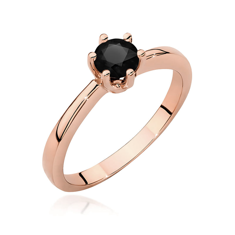 Inel Aur 14K cu Diamant Natural Negru 0.50 ct, imaginea 5 din 12
