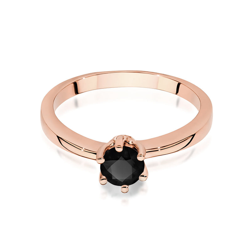 Inel Aur 14K cu Diamant Natural Negru 0.50 ct, imaginea 6 din 12