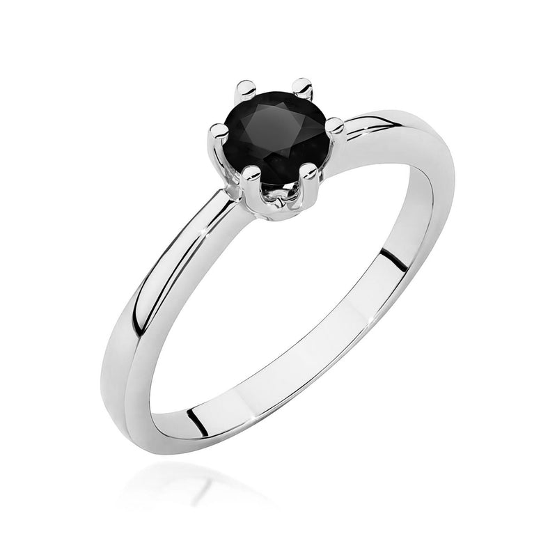 Inel Aur 14K cu Diamant Natural Negru 0.50 ct, imaginea 9 din 12