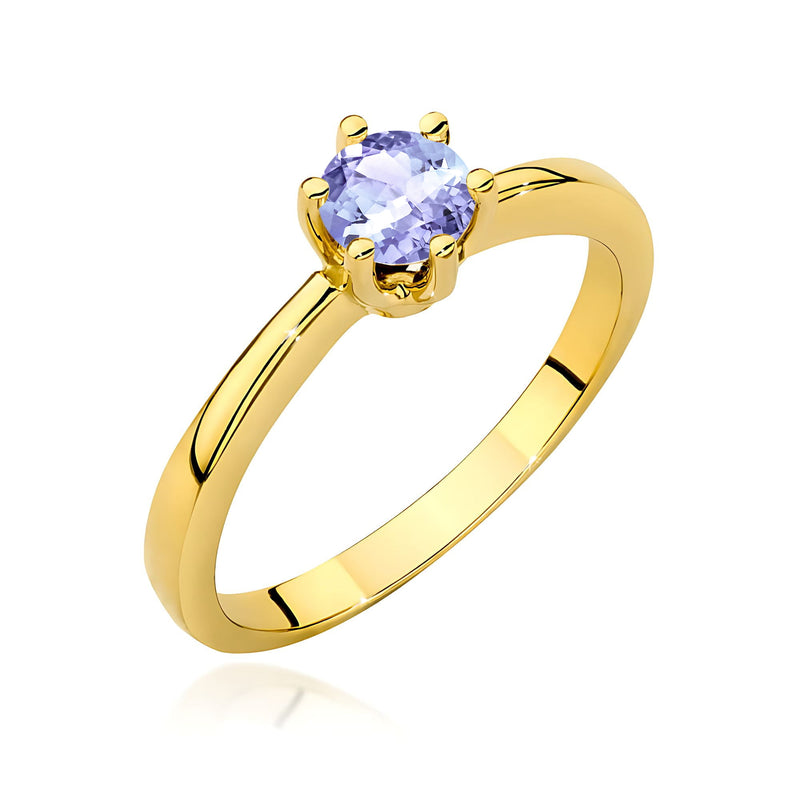 Inel Aur 14K cu Tanzanit 0.50 ct — Aur galben
