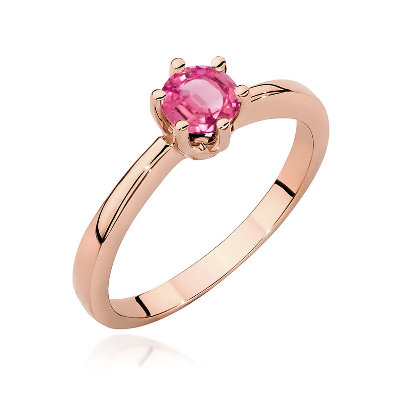 Inel Aur 14K cu Topaz Roz 0.60 ct, imaginea 5 din 12