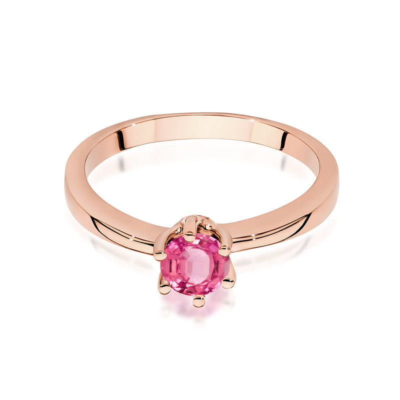 Inel Aur 14K cu Topaz Roz 0.60 ct, imaginea 6 din 12