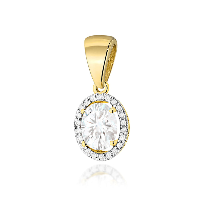 Pandantiv Aur 14K cu Diamante de Laborator 2.11 ct — Aur galben