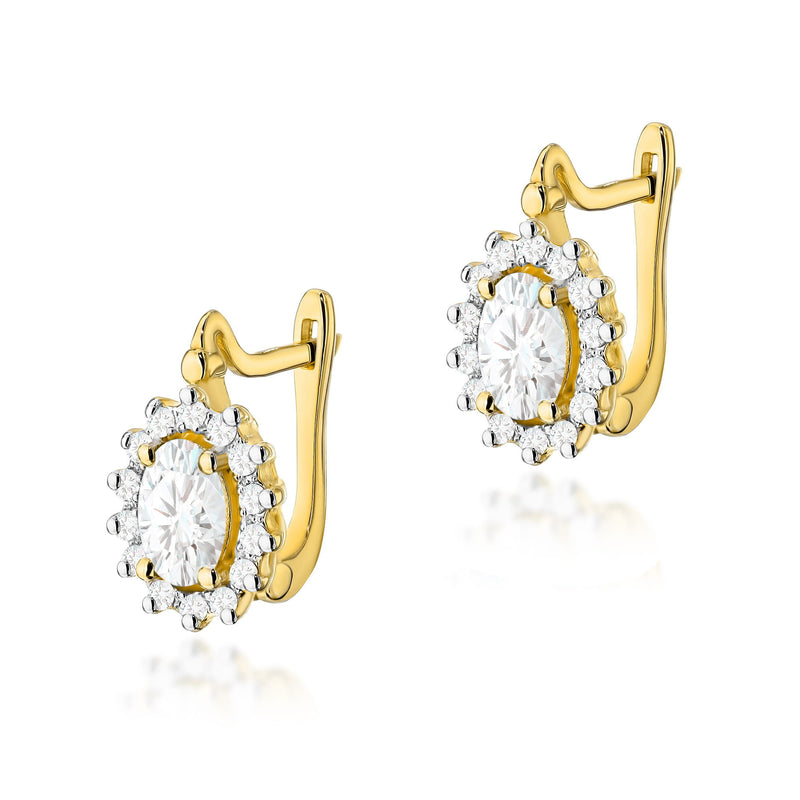Cercei Aur 14K cu Diamante de Laborator 0.64 ct — Aur galben
