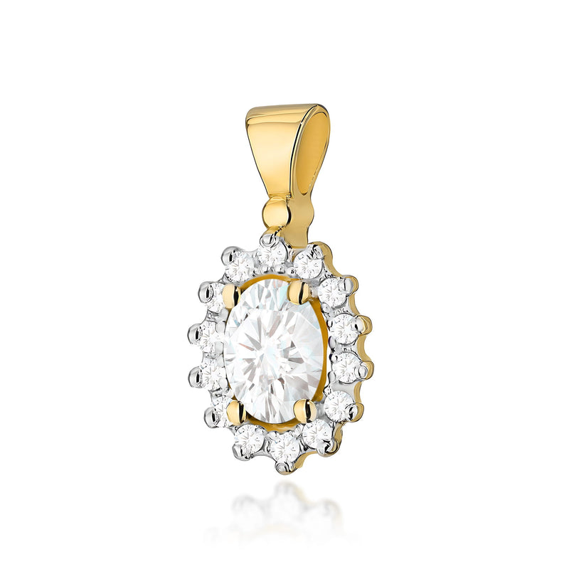 Pandantiv Aur 14K cu Diamante de Laborator 0.52 ct — Aur galben