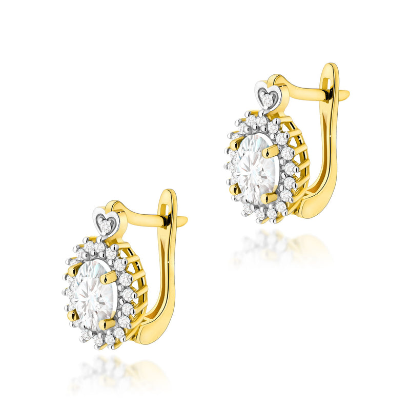 Cercei Aur 14K cu Diamante de Laborator 0.59 ct — Aur galben