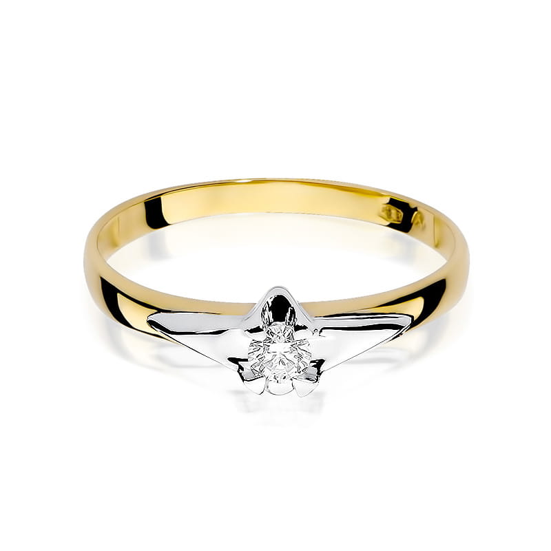 Inel Aur 14K cu Diamant Natural 0.15 ct, imaginea 2 din 12