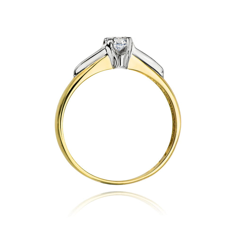 Inel Aur 14K cu Diamant Natural 0.15 ct, imaginea 3 din 12