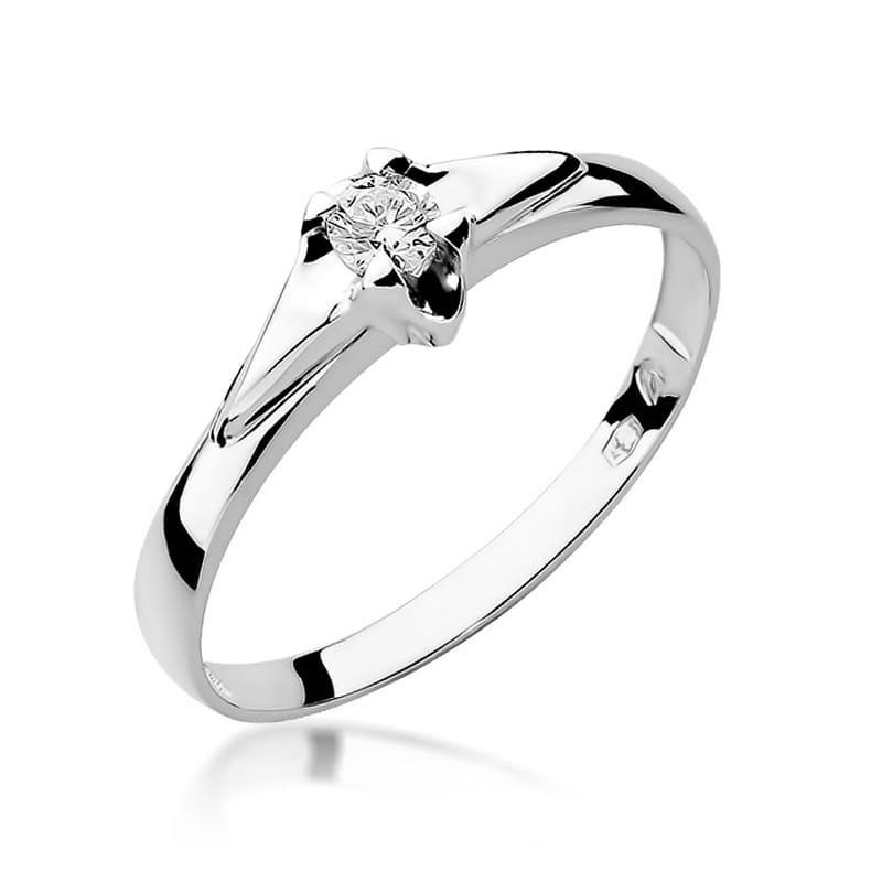 Inel Aur 14K cu Diamant Natural 0.15 ct, imaginea 9 din 12