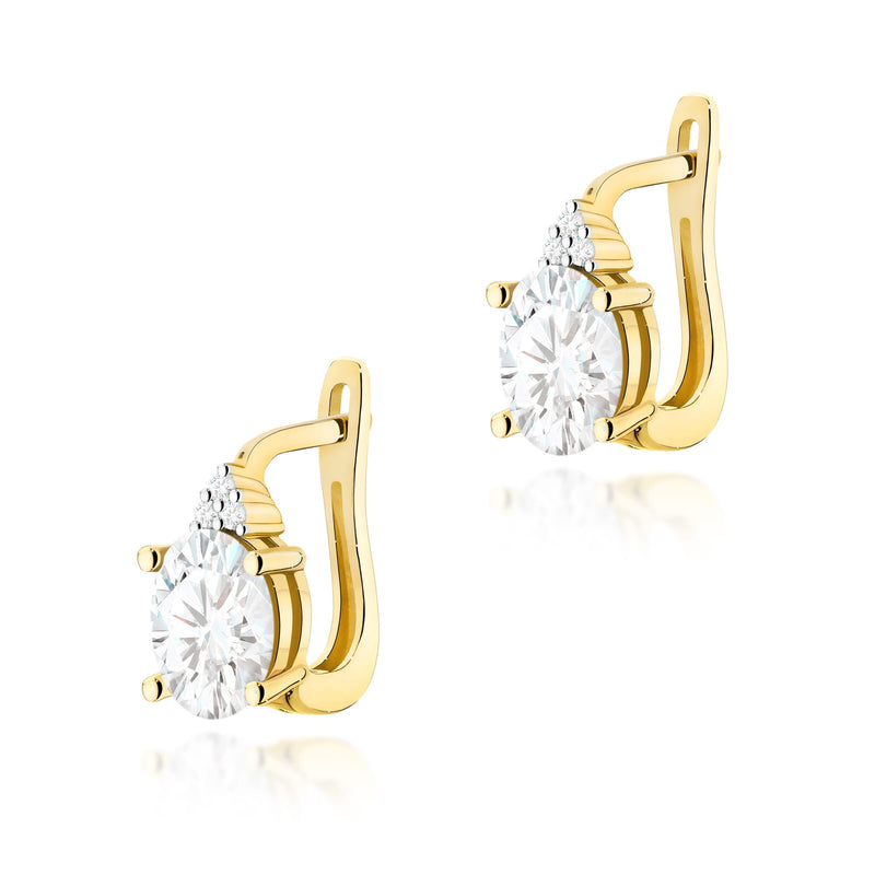 Cercei Aur 14K cu Diamante de Laborator 0.75 ct — Aur galben